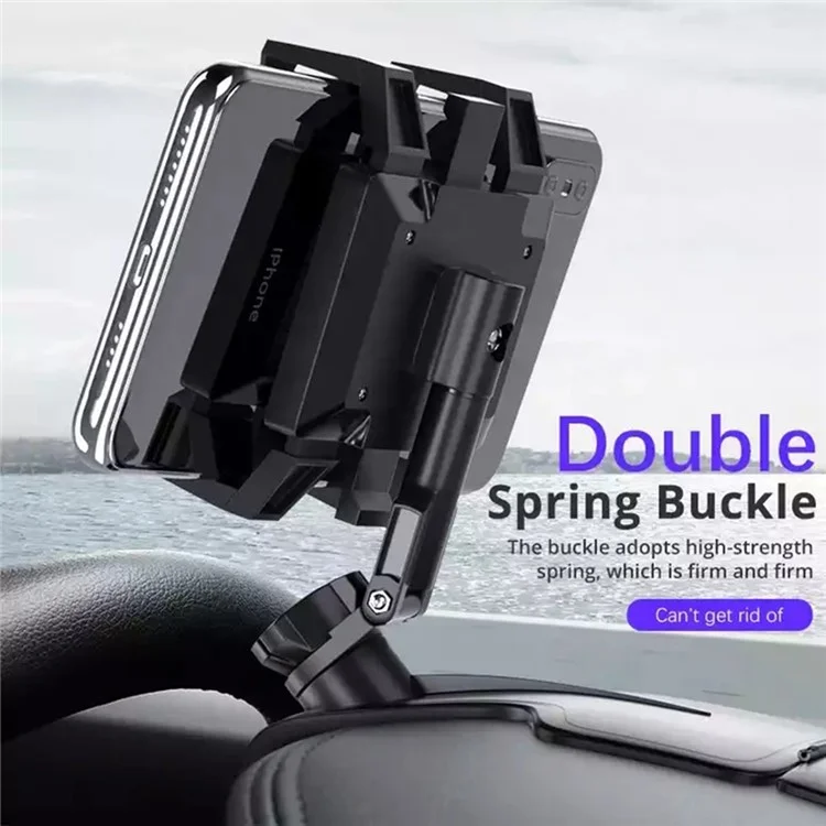 Car Dashboard Phone Stand 360 Degrees Rotation Adjustable GPS Car Clip Holder with Parking Number Plate