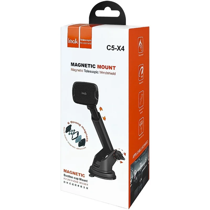 IMAK C5-X4 Telescopic Rod Magnetic Car Holder Suction Cup Base Cellphone Bracket