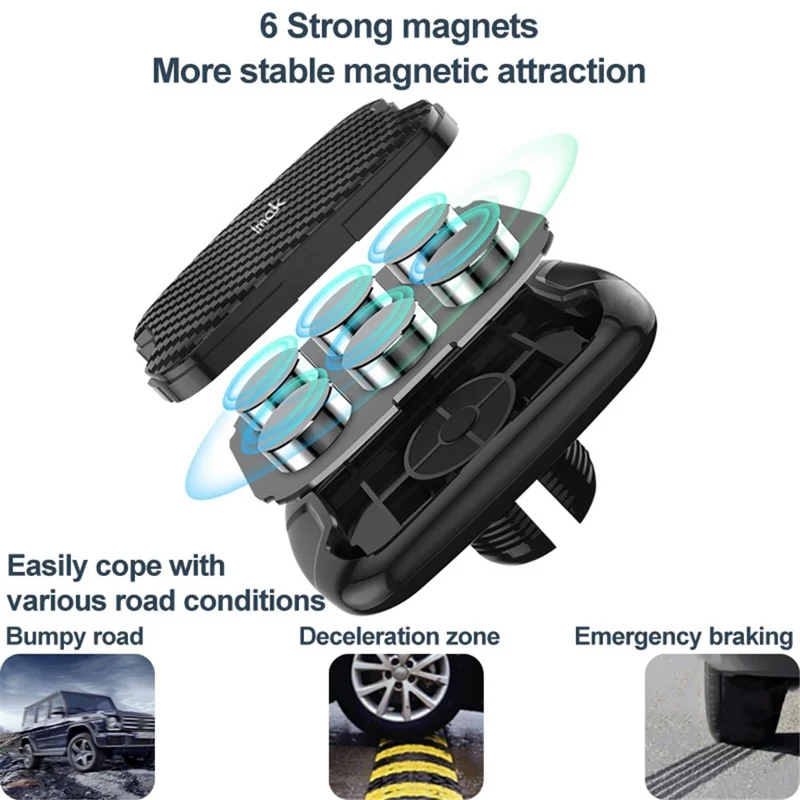 IMAK C5-X4 Telescopic Rod Magnetic Car Holder Suction Cup Base Cellphone Bracket