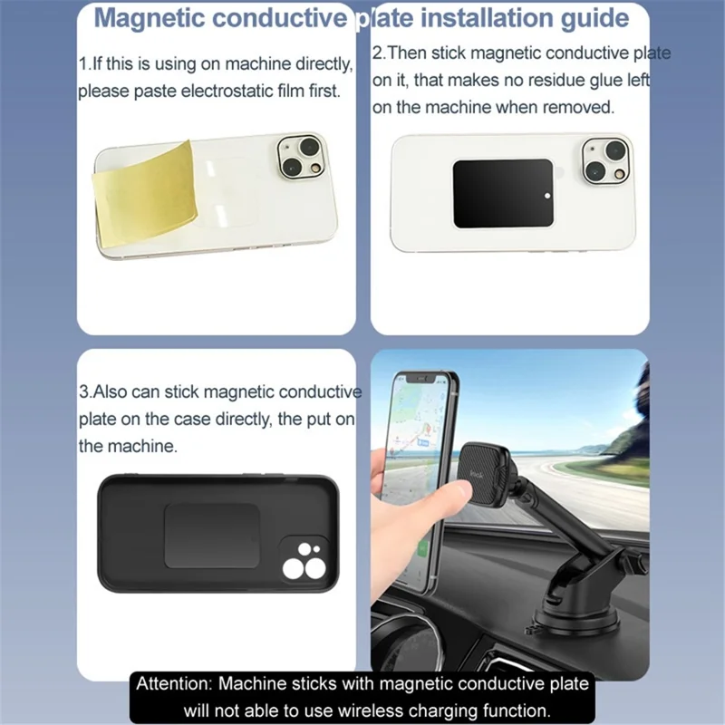 IMAK C5-X4 Telescopic Rod Magnetic Car Holder Suction Cup Base Cellphone Bracket