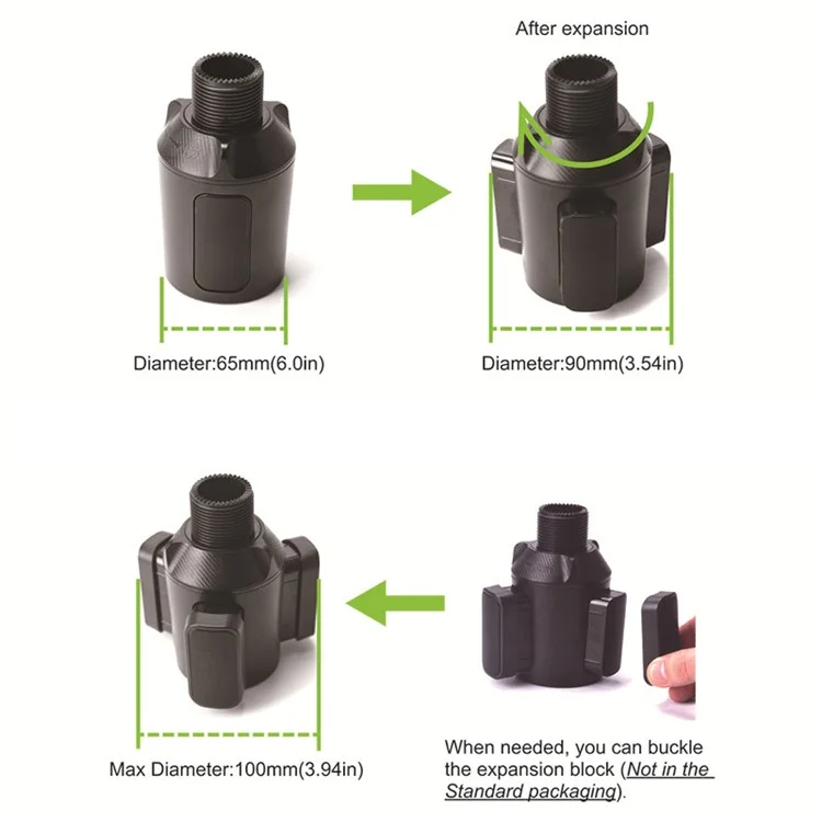Car Cup Halter Telefon Clip Expander Multifunktional Kaffeetränk Instant Nudelhalter Tablett Einstellbare Rotationstasse Cupeholder - Grau