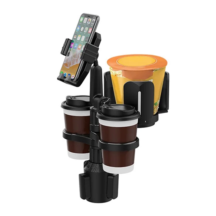 Car Cup Holder Phone Clip Expander Multifunctional Coffee Drink Instant Noodle Holder Tray Adjustable Rotation Cupholder - Green