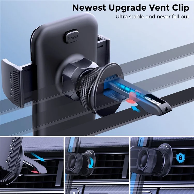 Ahastyle Tronwin JY03 Para un Teléfono Móvil de 4-7 Pulgadas Car Outlet Clip Topeador de 360 ​​grados Rotación Soporte de Teléfono Celular