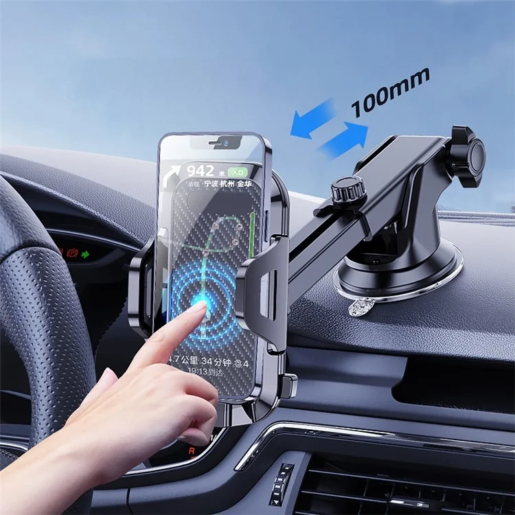 XP019 Car Dashboard Windshield Mount Suction Cup Phone Holder Telescopic Arm Bracket Stand