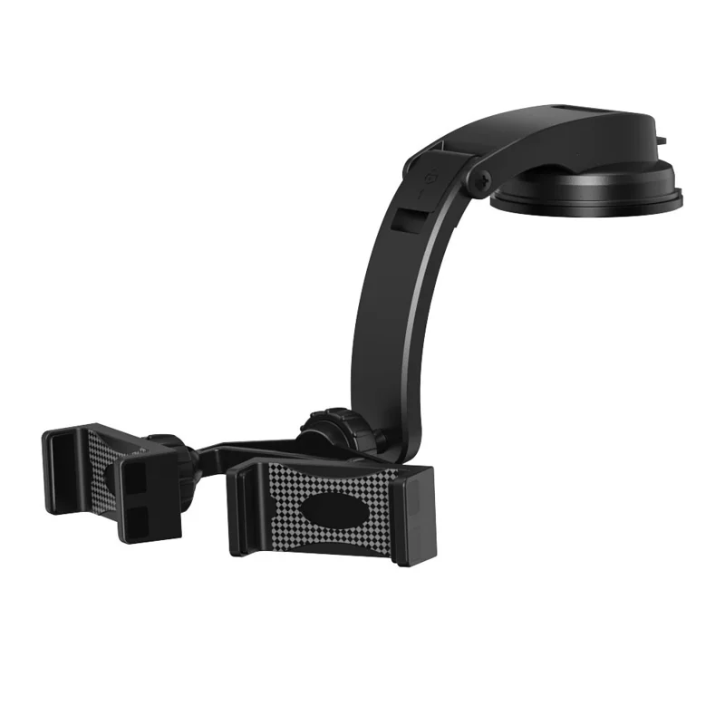 HLT-003 Car Dashboard Windshield Suction Cup Dual Head Phone Holder Stand 360 Degrees Rotatable Cellphone Bracket