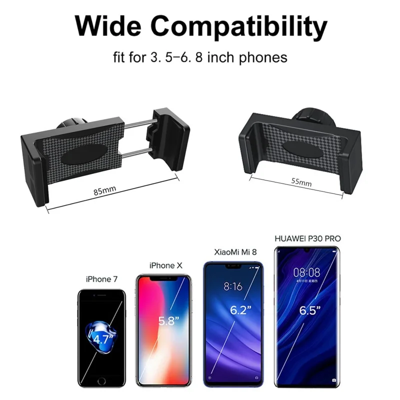 HLT-003 Car Dashboard Windshield Suction Cup Dual Head Phone Holder Stand 360 Degrees Rotatable Cellphone Bracket