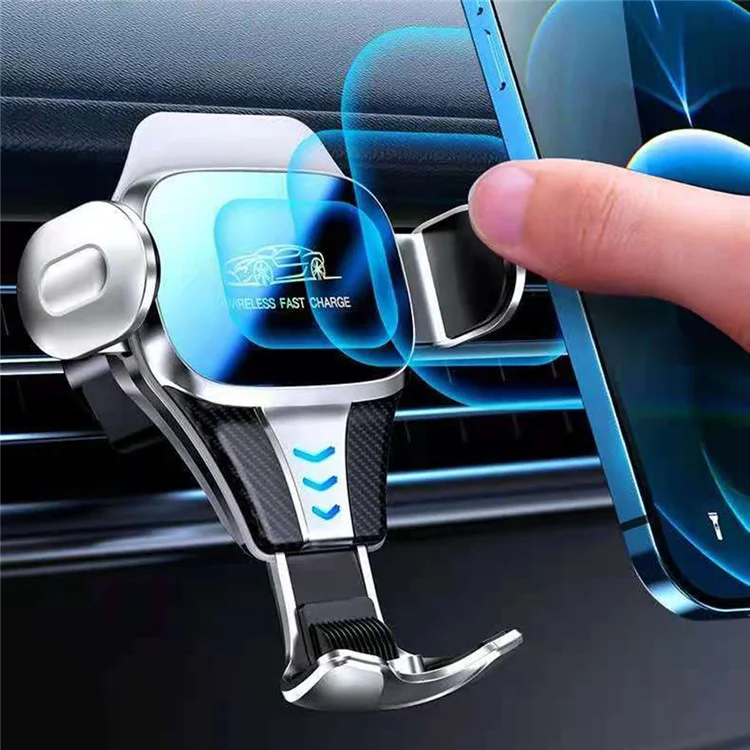 K6S Car Air Vent Mount 15W Phone Wireless Charger Auto Clamping Phone Charging Stand Bracket