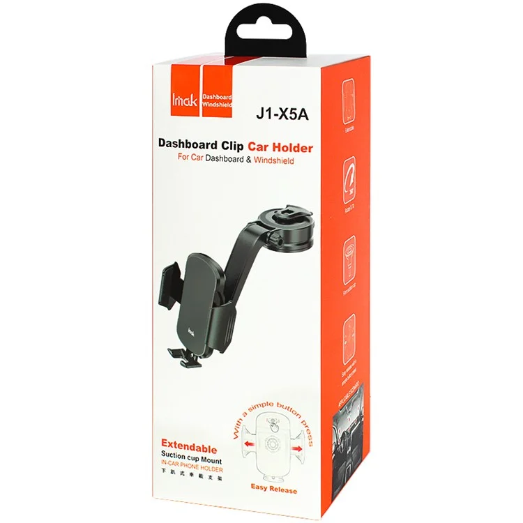 IMAK J1-X5A Dashboard Clip Car Holder 360-Degree Rotating Vehicle Phone Mount Anti-Shock Adjustable Phone Clip with Silicone Mat