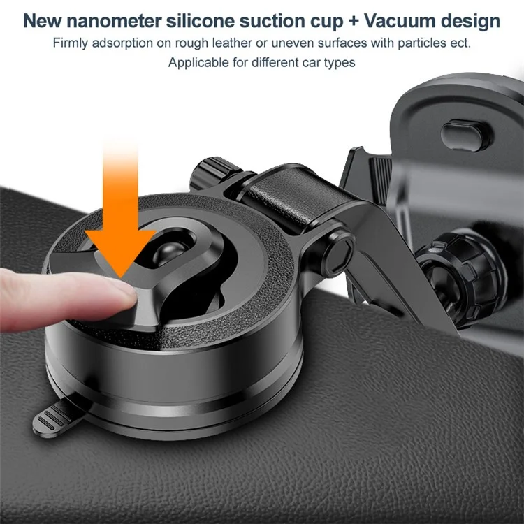 IMAK J1-X5A Dashboard Clip Car Holder 360-Degree Rotating Vehicle Phone Mount Anti-Shock Adjustable Phone Clip with Silicone Mat