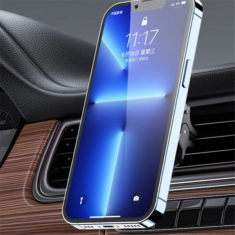 ZOS-B077 Magnetic Car Phone Mount Vehicle Air Vent Phone Holder 360-Degree Rotating Square Magnetic Stand