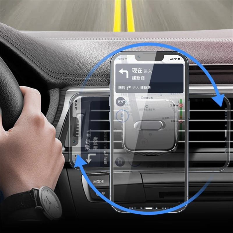 ZOS-B077 Magnetic Car Phone Mount Vehicle Air Vent Phone Holder 360-Degree Rotating Square Magnetic Stand