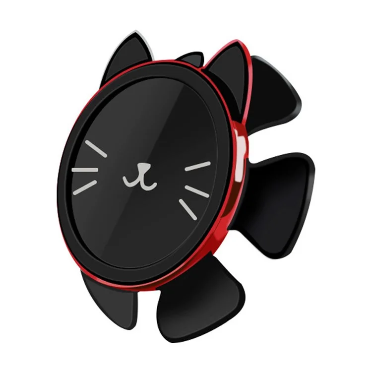 Magnetic Car Mount Universal Steering Wheel Car Phone Holder Cute Cat 360-degree Adjustable Dashboard Car Mount - Red