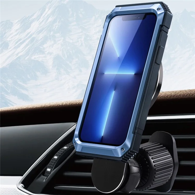 Car Air Vent Mount Magnetic Phone Holder Stand 360 Degrees Rotating Cellphone Bracket with 2 Magnetic Sheets - Grey