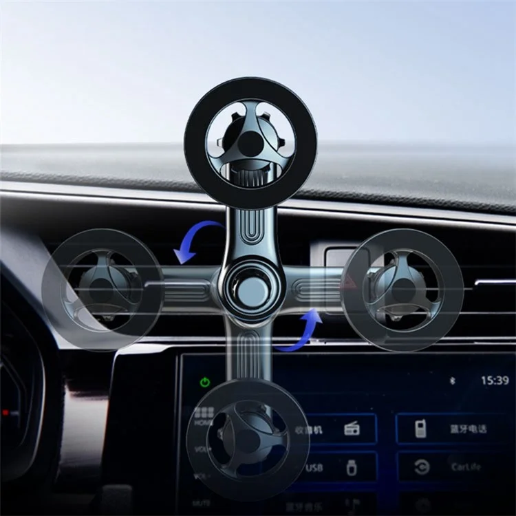 Car Phone Holder Compatible with MagSafe N52 Strong Magnet Air Vent Extension Rod Cellphone Support 17mm Ball Head Mobile Phone Bracket