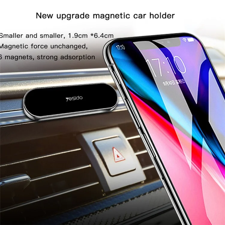 YESIDO C83 Car Magnetic Phone Holder Lazy Zinc Alloy Slim Phone Mount Bracket - Tarnish