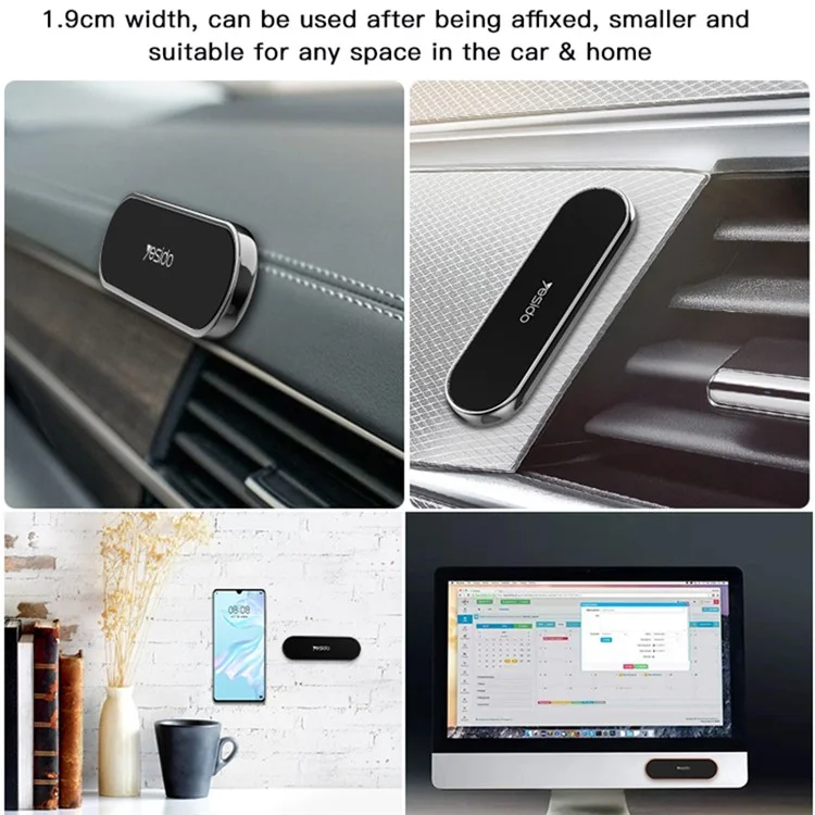 YESIDO C83 Car Magnetic Phone Holder Lazy Zinc Alloy Slim Phone Mount Bracket - Tarnish