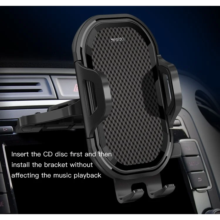 YESIDO C84 Car CD Slot Mobile Phone Holder 360 Degrees Rotating Cellphone Bracket