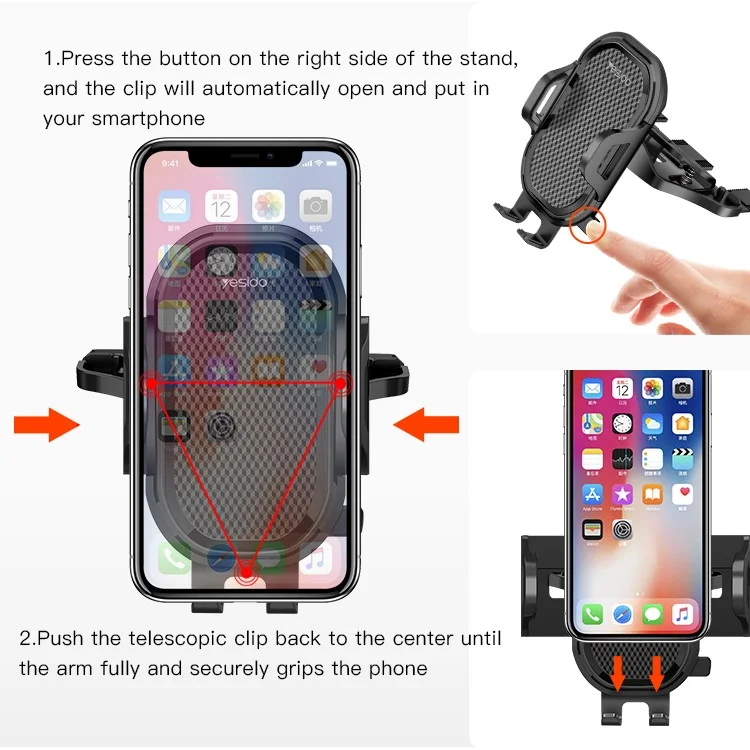 YESIDO C84 Car CD Slot Mobile Phone Holder 360 Degrees Rotating Cellphone Bracket