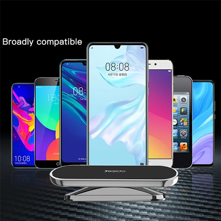 YESIDO C82 Magnetic Car Phone Holder Stand 360 Degrees Rotating Zinc Alloy Cellphone Bracket - Dark Grey