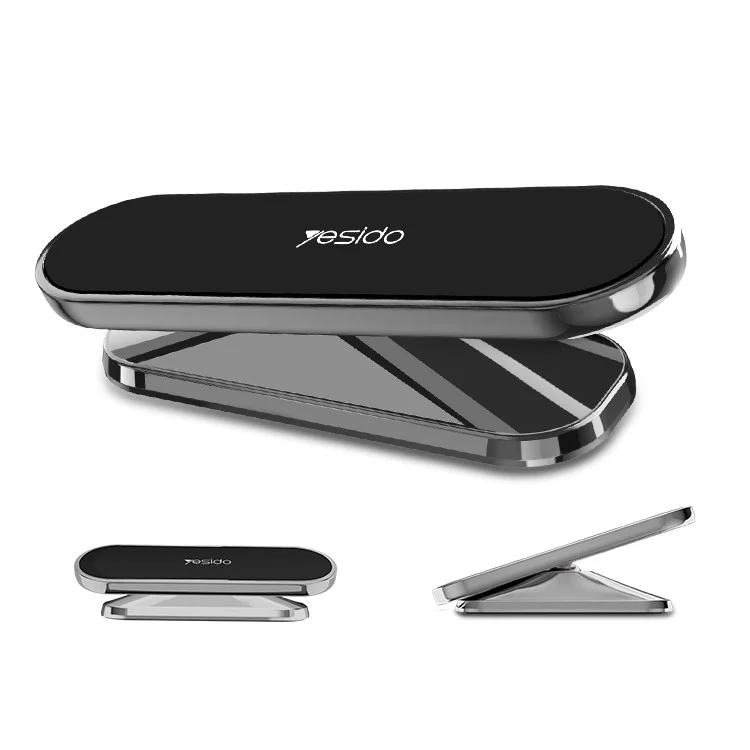 YESIDO C82 Magnetic Car Phone Holder Stand 360 Degrees Rotating Zinc Alloy Cellphone Bracket - Dark Grey