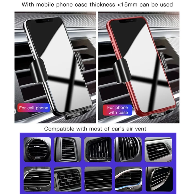 YESIDO C71 Car Phone Holder Rotatable Vehicle Air Outlet Mount Cellphone Stand Bracket