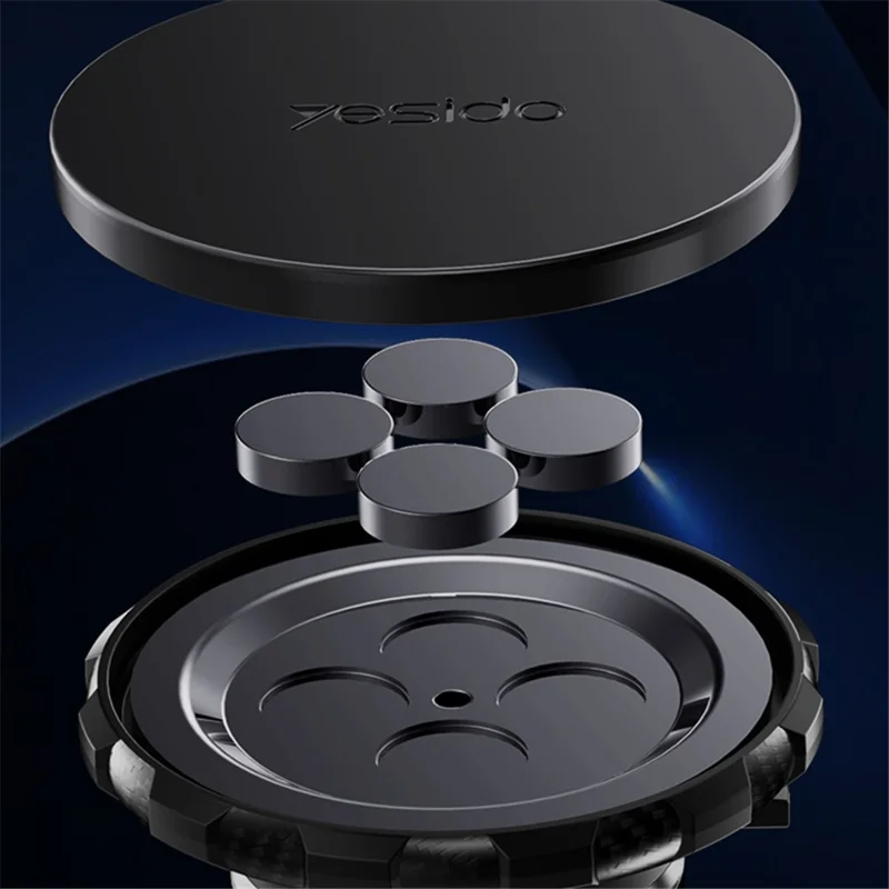 YESIDO C153 Adhesive Car Dashboard Phone Holder Magnetic Rotatable Phone Bracket with Air Vent Clip