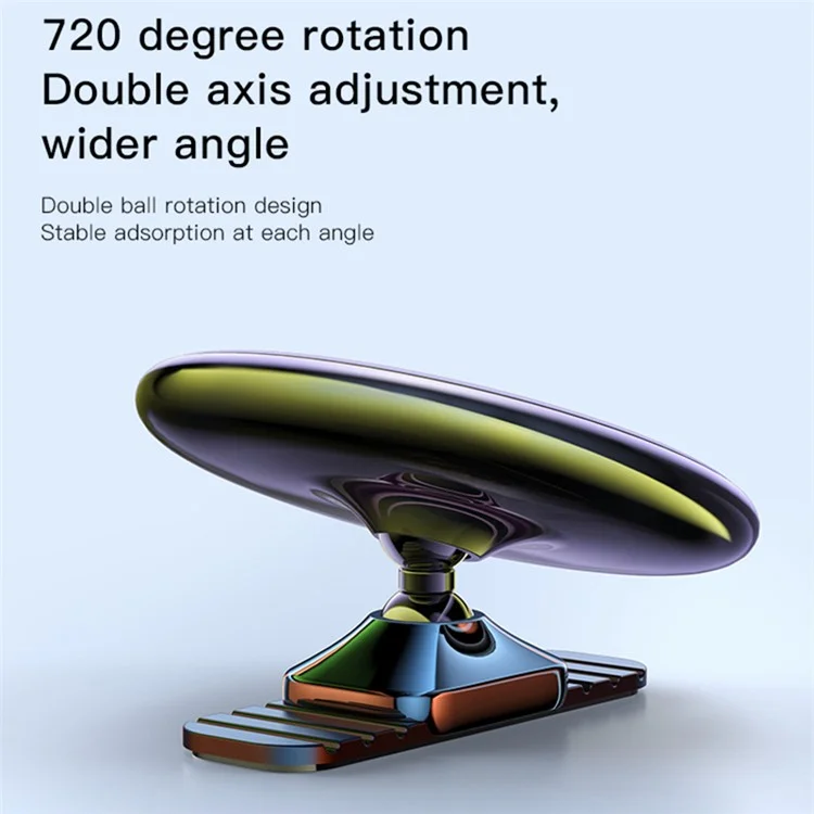 YESIDO C126 For iPhone 12 / 13 / 14 Zinc Alloy Car Magnetic Phone Holder 720 Degree Rotation Adhesive Bracket