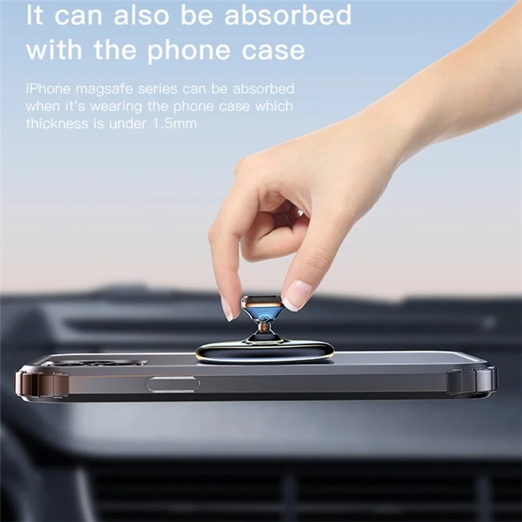 YESIDO C126 For iPhone 12 / 13 / 14 Zinc Alloy Car Magnetic Phone Holder 720 Degree Rotation Adhesive Bracket