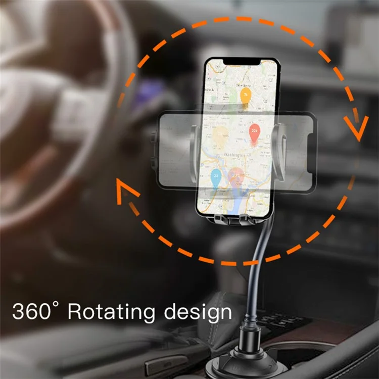 YESIDO C112 Brazo flexible Soporte de teléfono móvil para coche Rotación de 360 grados con clip para rejilla de ventilación 