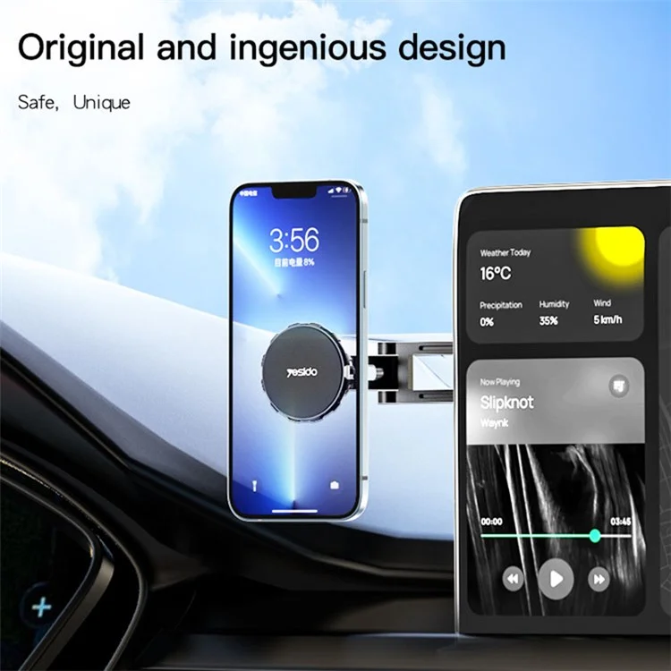 YESIDO C155 Car Magnetic Phone Holder Center Console Suspension Screen Folding Bracket