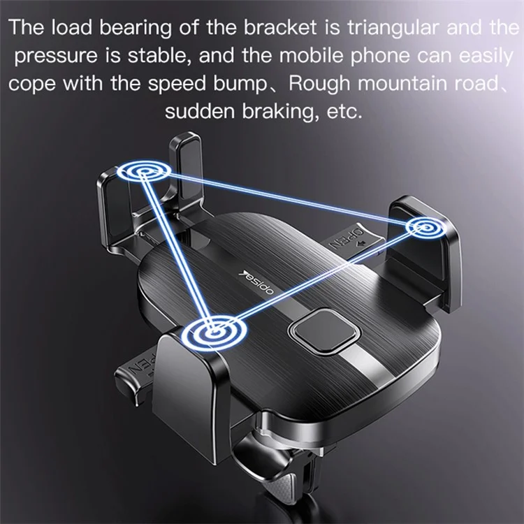 YESIDO C162 Air Outlet Car Phone Holder Bracket 360 Degree Rotatable Cellphone Stand