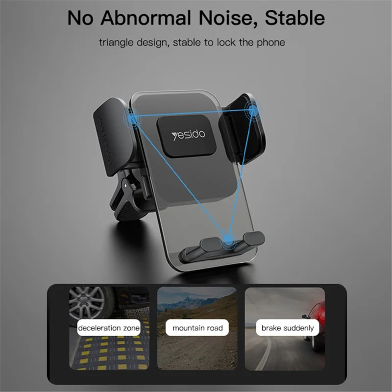 YESIDO C163 Panel Transparente de Salida de Aire Soporte para Móvil de Coche