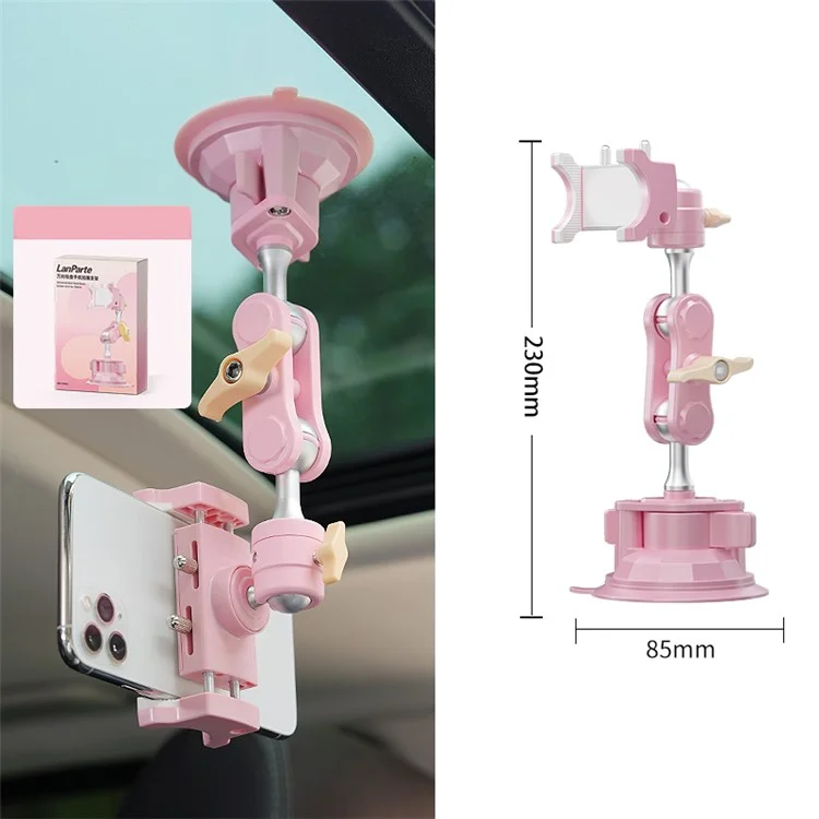 LANPARTE UBA-P1 Tablet Holder Car Windshield Strong Suction Cup Mount Bracket Universal for iPad Samsung Galaxy Tab without Telescopic Pipe - Pink
