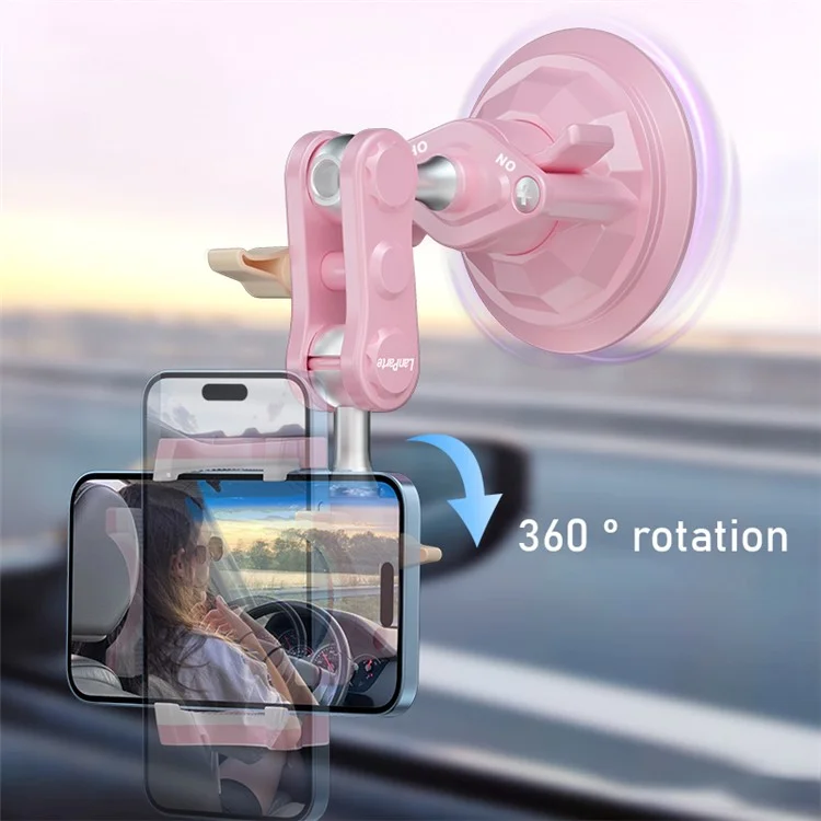 LANPARTE UBA-P1 Tablet Holder Car Windshield Strong Suction Cup Mount Bracket Universal for iPad Samsung Galaxy Tab without Telescopic Pipe - Pink