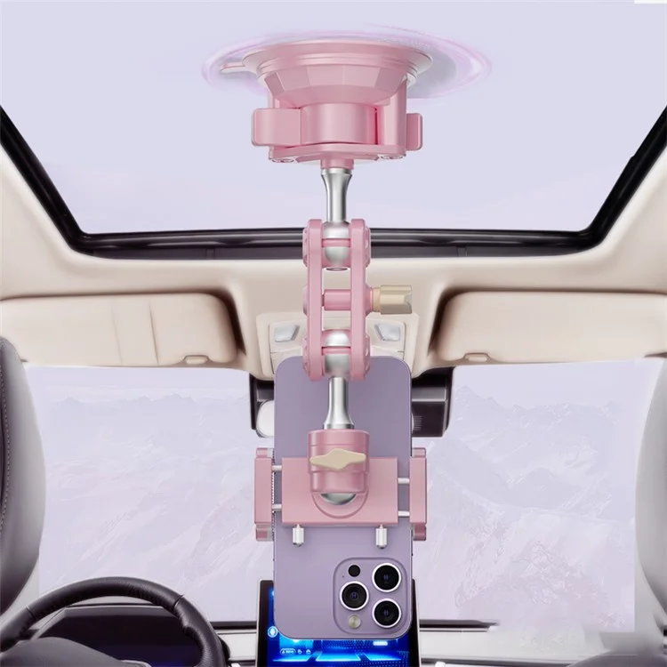 LANPARTE UBA-P1 Tablet Holder Car Windshield Strong Suction Cup Mount Bracket Universal for iPad Samsung Galaxy Tab without Telescopic Pipe - Pink