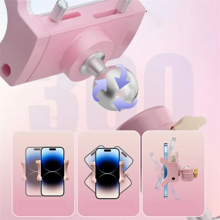 LANPARTE UBA-P1 Tablet Holder Car Windshield Strong Suction Cup Mount Bracket Universal for iPad Samsung Galaxy Tab without Telescopic Pipe - Pink