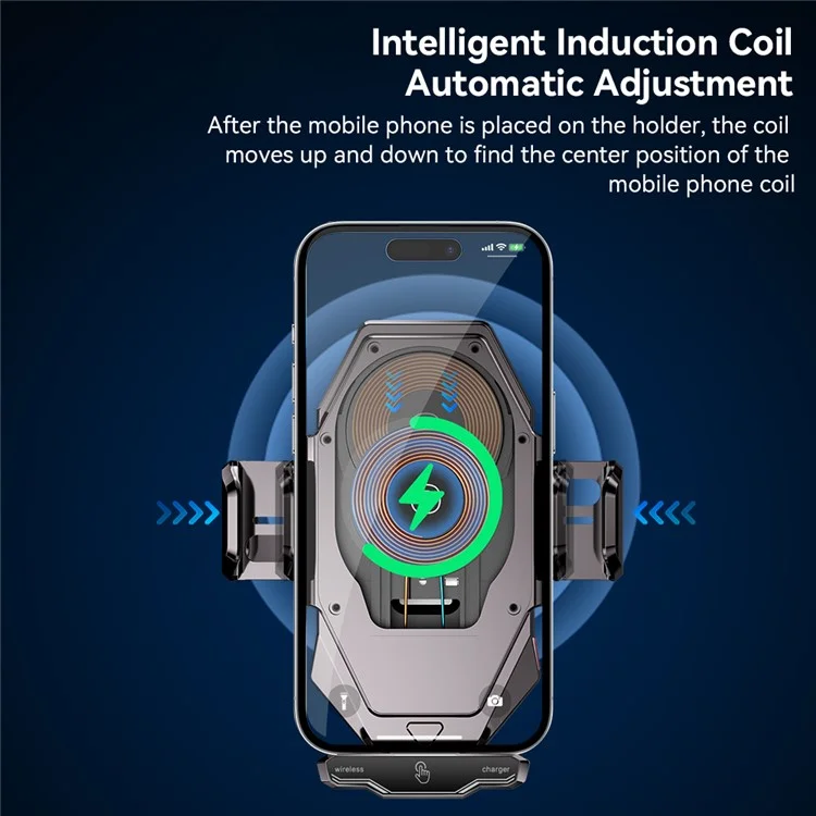 ESSAGER 15W Wireless Charging Car Holder 360-Degree Rotating Dashboard Car Charger Phone Mount Support Automatic Locking