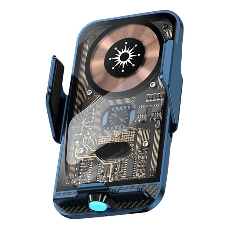 C11 15W kabelloser Ladehalter für Telefone 360-Grad-Drehung Lüftungsclip Autoladegerät Telefonhalter - Blau
