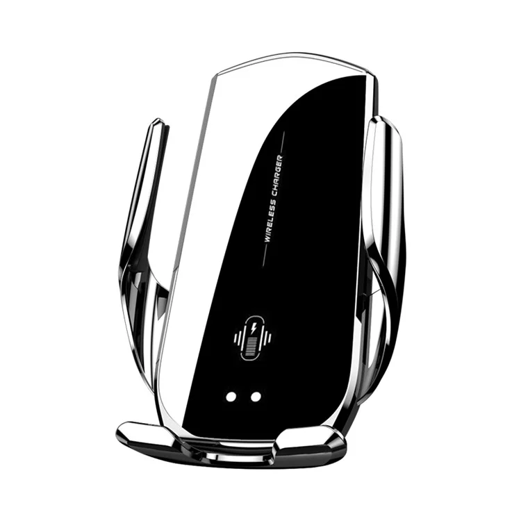 A1 Magnetic Wireless Car Charger Phone Mount Automatic Induction Car Charger Phone Stand - Silver