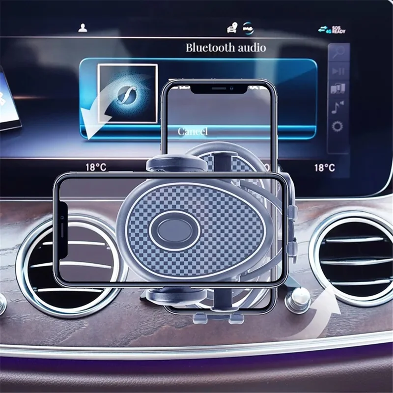 C2211 Air Vent Car Mount Phone Holder Three-point Support Air Outlet ABS+Metal Cellphone Stand Bracket