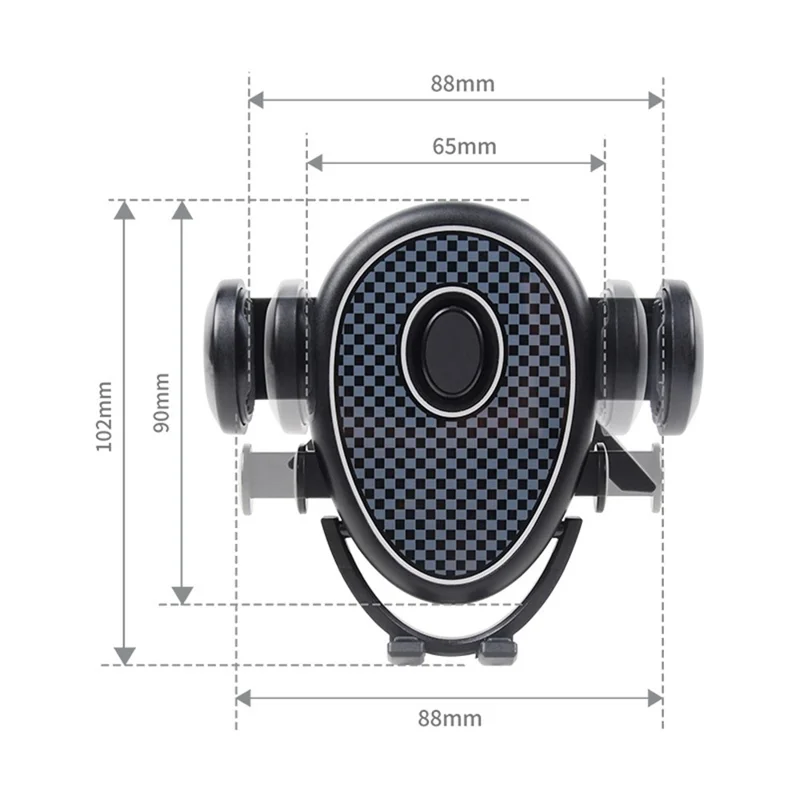 C2211 Air Vent Car Mount Phone Holder Three-point Support Air Outlet ABS+Metal Cellphone Stand Bracket