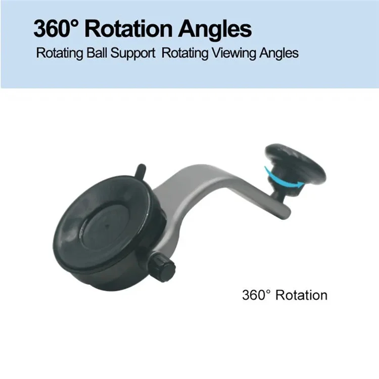 206-C Car Windshield Dashboard Phone Holder ABS+Silicone+Magnet Suction Cup Rotary Cellphone Stand Bracket