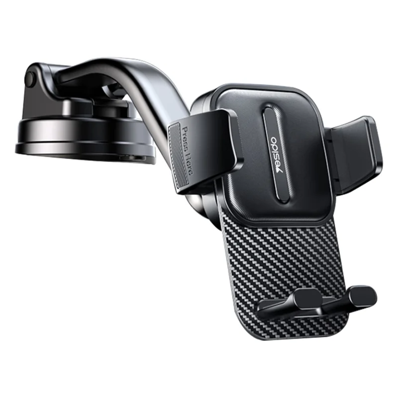 YESIDO C174 Car Dashboard Windshield Telescopic Arm Phone Holder ABS Rotatable Suction Cup Bracket