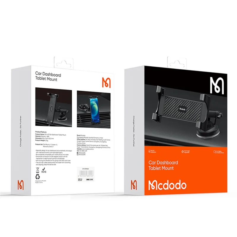 MCDODO CM-4310 MDD Car Dashboard Suction Cup Phone Holder Telescopic Adjustable Tablet Bracket - Black