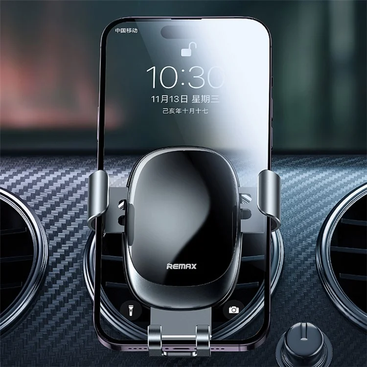 REMAX RM-C24 Suporte de Telefone para Carro em Liga de Alumínio Ajustável para Dispositivos de 4-7 Polegadas