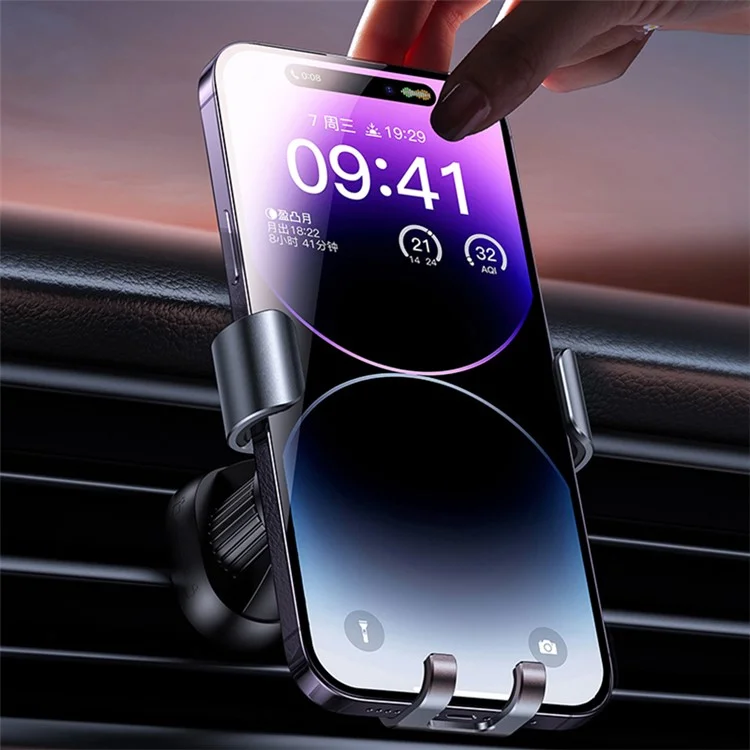 REMAX RM-C24 Suporte de Telefone para Carro em Liga de Alumínio Ajustável para Dispositivos de 4-7 Polegadas