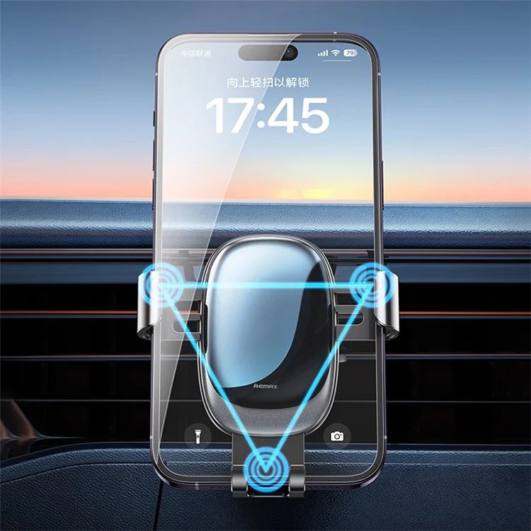 REMAX RM-C24 Suporte de Telefone para Carro em Liga de Alumínio Ajustável para Dispositivos de 4-7 Polegadas