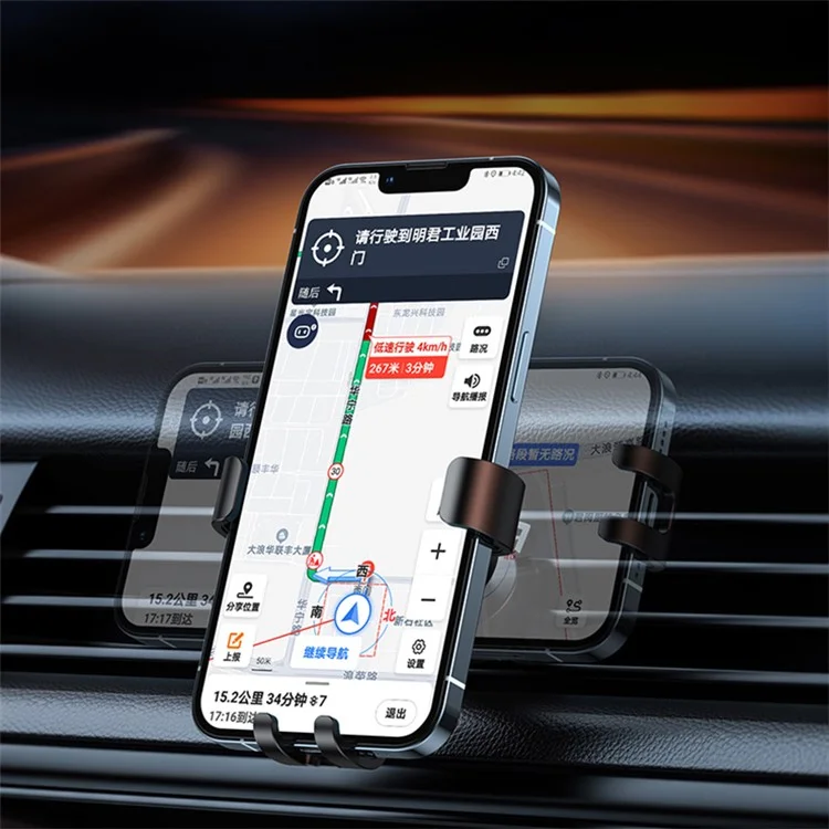 REMAX RM-C24 Suporte de Telefone para Carro em Liga de Alumínio Ajustável para Dispositivos de 4-7 Polegadas
