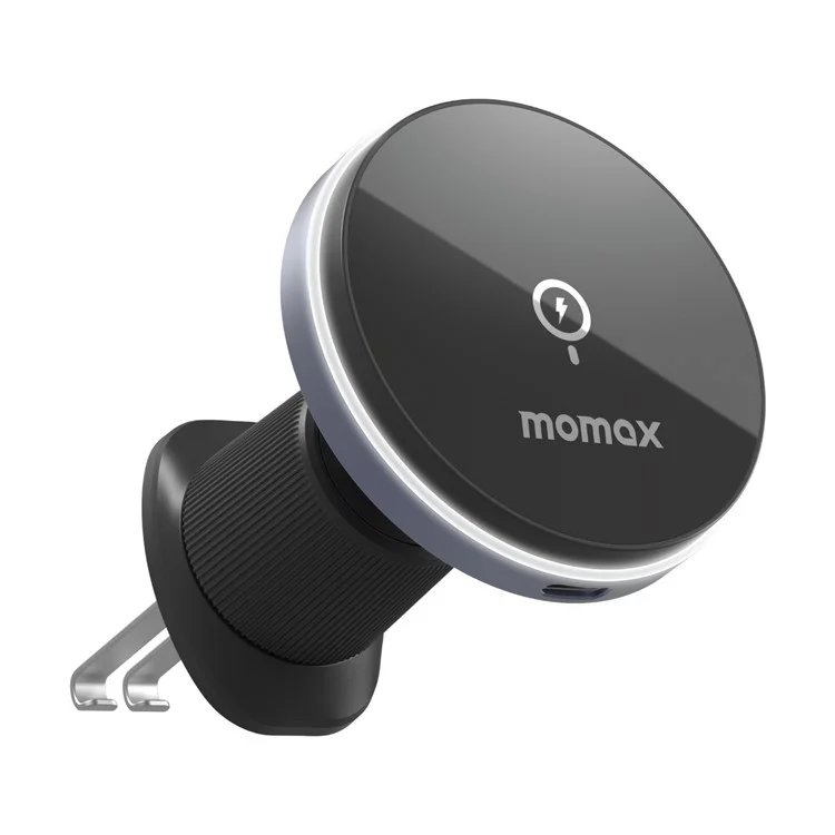 MOMAX q. Mag Mount 5 Cm25a Carregador de Carro Sem Fio Magnético Montar Suporte de Telefone de Ventilação de ar Ventilador (15W Cinza Escuro)