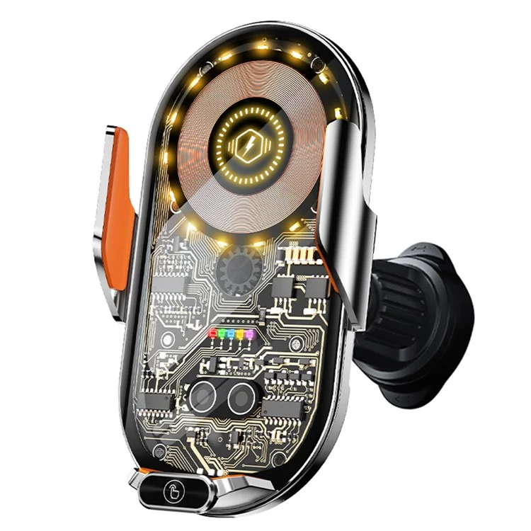 Carregador de Carro Sem Fio Magnético C13 15W Suporte de Telefone de Ventilação de Ar - Cinza